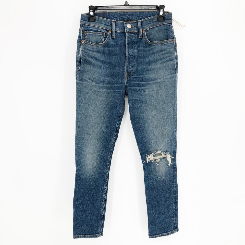 RE/DONE Originals Womens Ankle Crop Jeans 26x26 US 2 Blue High Rise NWT